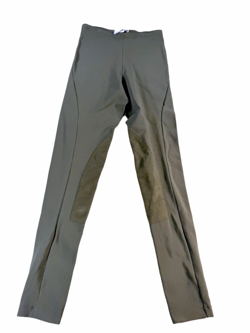Equestrian Designs Riding Breeches Womens Olive Green Knee Patch Tights
